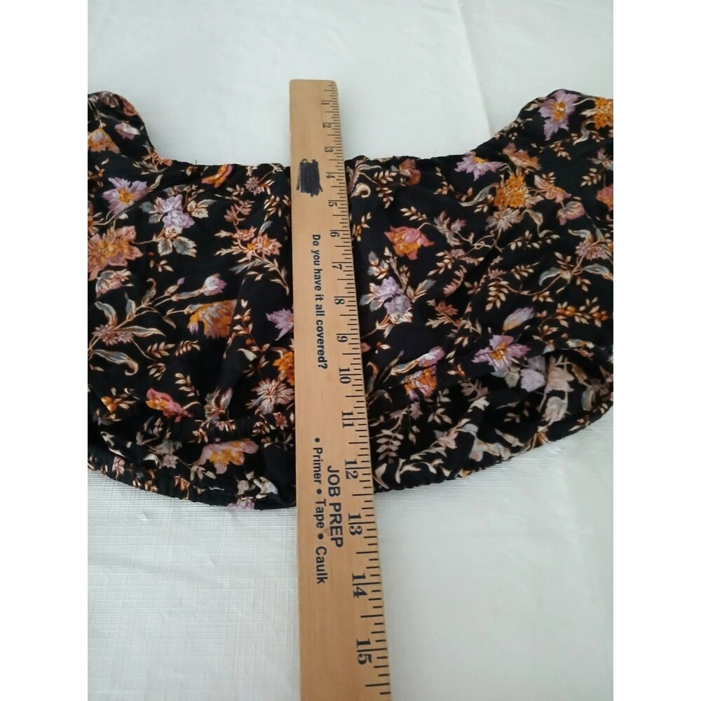 American Eagle Outfitters Floral Crop Top Elastic Waist Short Sleeves Size XS - Picture 9 of 9